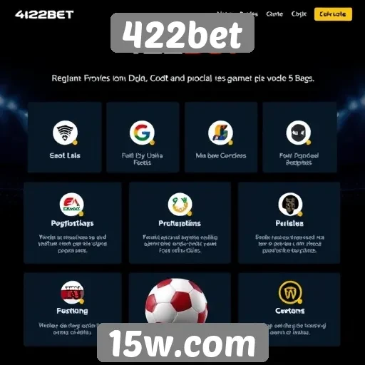 Visão geral das funcionalidades do site 422bet