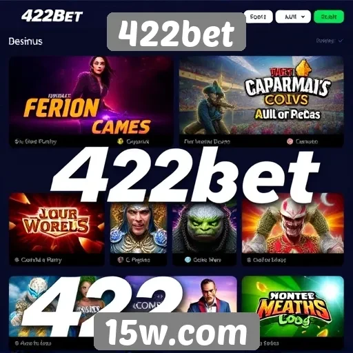 Variedade de jogos disponíveis na plataforma 422bet